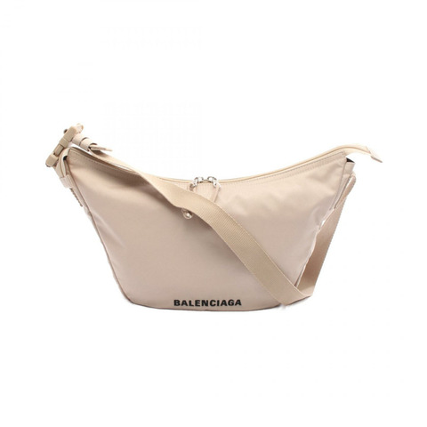 BALENCIAGA 輪式單肩手提包 655009 尼龍 米色 二手 男女通用