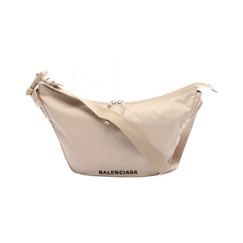 BALENCIAGA 輪式單肩手提包 655009 尼龍 米色 二手 男女通用-0
