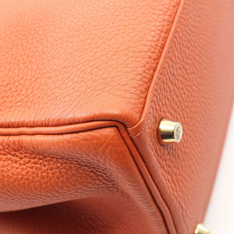 HERMES Kelly 35 Shoudler 手提包 X Togo 皮革 Orange Terre battue GHW 二手-8