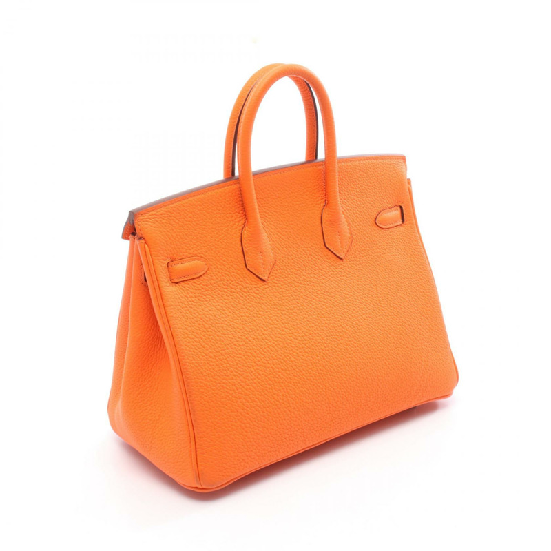 愛馬仕 Birkin 25 手提包 B Togo 皮革 橙色 minyan 二手 女士 SHW-1