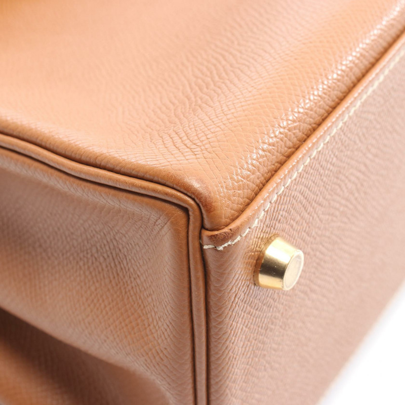 愛馬仕 Kelly 32 單肩手提包，C 粒面 Couchevel 皮革，金色五金，二手-6