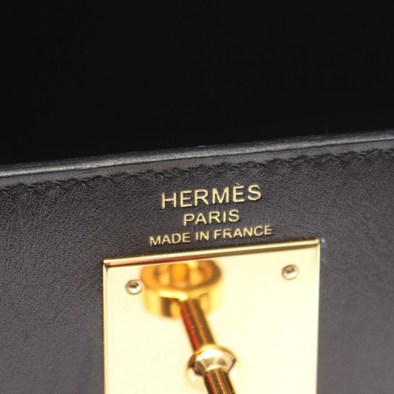 愛馬仕 Kelly 28 單肩手提包 Z 001848CC Box 小牛皮 黑色 GHW 二手-3