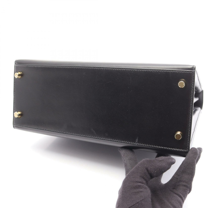 愛馬仕 Kelly 28 單肩手提包 Z 001848CC Box 小牛皮 黑色 GHW 二手-11