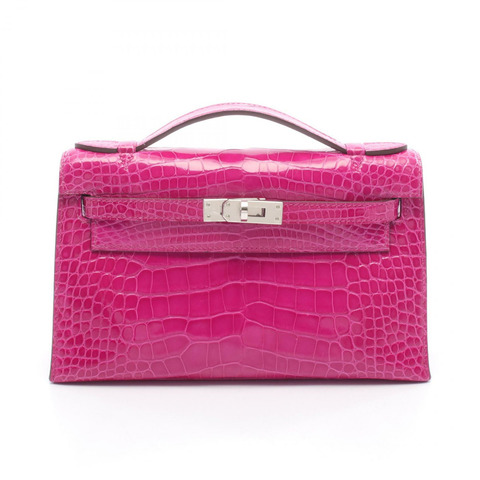 愛馬仕 Kelly Mini Pochette Rose Scheherazade 手提包 053062CK 鱷魚皮 Lycee 粉紅色 二手 女士