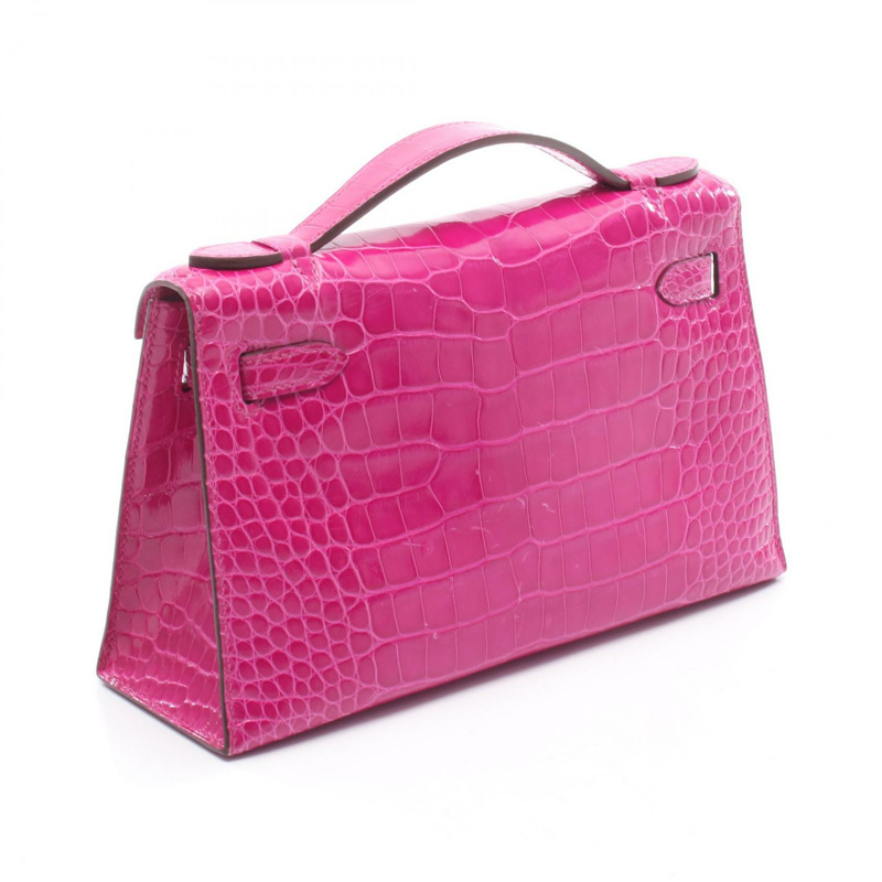 愛馬仕 Kelly Mini Pochette Rose Scheherazade 手提包 053062CK 鱷魚皮 Lycee 粉紅色 二手 女士-1
