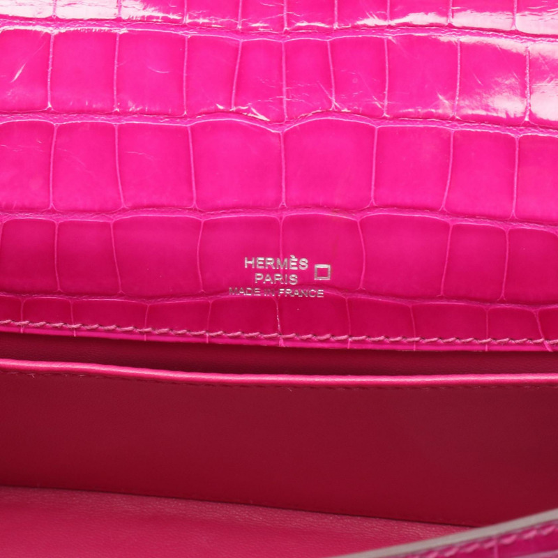 愛馬仕 Kelly Mini Pochette Rose Scheherazade 手提包 053062CK 鱷魚皮 Lycee 粉紅色 二手 女士-3