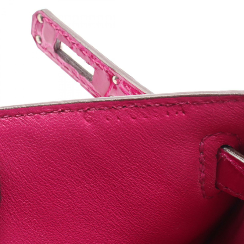 愛馬仕 Kelly Mini Pochette Rose Scheherazade 手提包 053062CK 鱷魚皮 Lycee 粉紅色 二手 女士-4