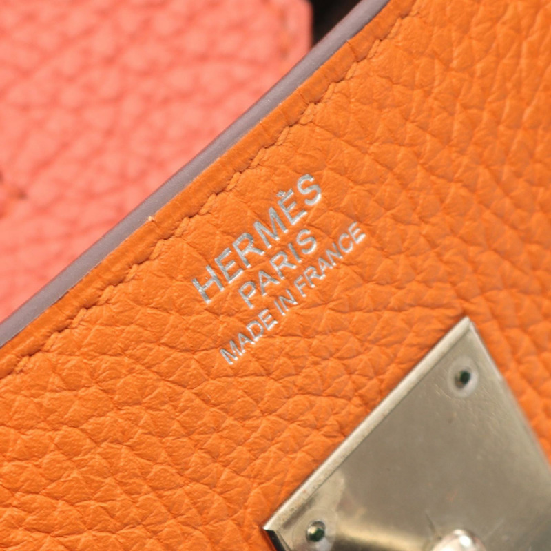 愛馬仕 Birkin 30 Arlequin 手提包，Clemence 皮革，Sanguine 米色，SHW，二手-3