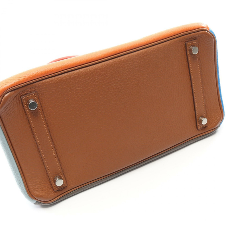 愛馬仕 Birkin 30 Arlequin 手提包，Clemence 皮革，Sanguine 米色，SHW，二手-9