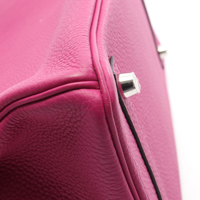 愛馬仕 Birkin 30 手提包，C Togo 皮革，玫瑰紫色，二手，女士，帶五金配件-8