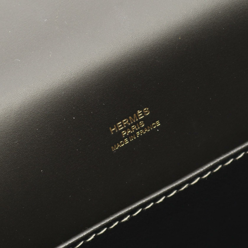 愛馬仕 Roulis 23 斜背包，T Sombrero 皮革，黑色/棕色，二手，金色五金-3