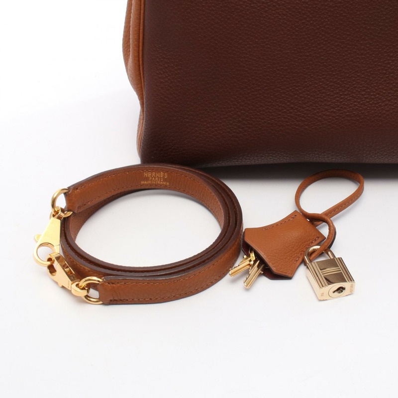 愛馬仕 Kelly 32 三色肩背包 F Taurillon Clemenc 棕色 Rouge H GHW-5