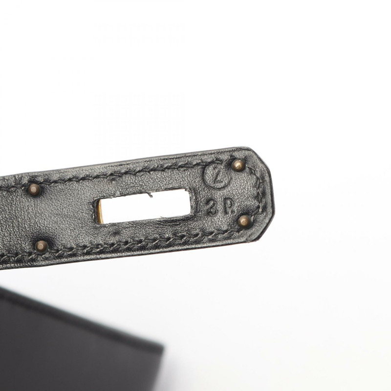 愛馬仕 Kelly 28 單肩手提包 Box 小牛皮 黑色 GHW 二手 Z-4