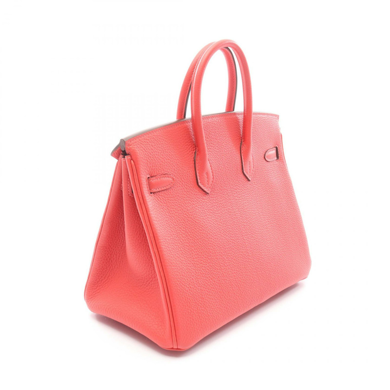 HERMES Birkin 25 手提包 T Togo 皮革 Rouge pivoine 二手 GHW-1