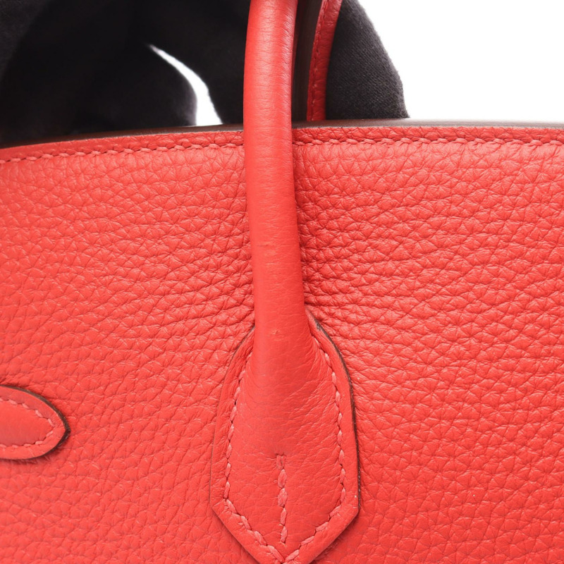 HERMES Birkin 25 手提包 T Togo 皮革 Rouge pivoine 二手 GHW-7