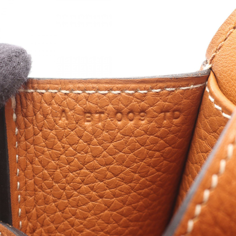 愛馬仕 Halzan 31 斜挎包，Taurillon Clemence Toffee 色，二手，女士，帶五金配件-4