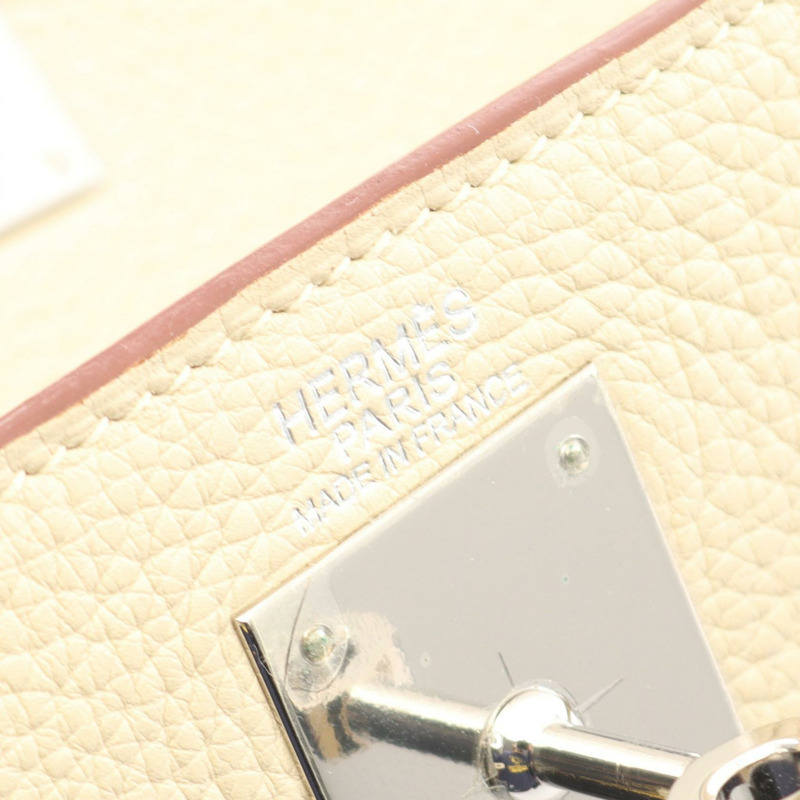 愛馬仕 Kelly 32 肩背包，K Clemence 皮革，米色 Parchemin 皮革，SHW 五金，二手-3