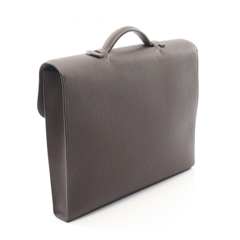 愛馬仕 Sac a Depeche 38 商務手提包，Togo 皮革，可可棕色，SHW，二手-1