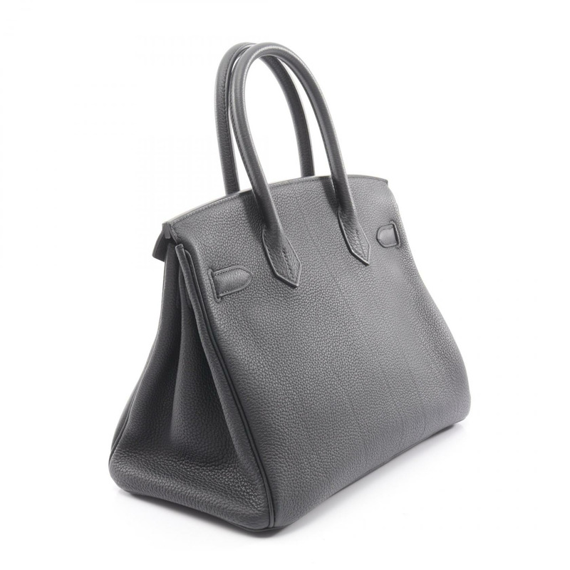 愛馬仕 Birkin 30 手提包，Togo 皮革，黑色，二手，女士，金色五金 B-1