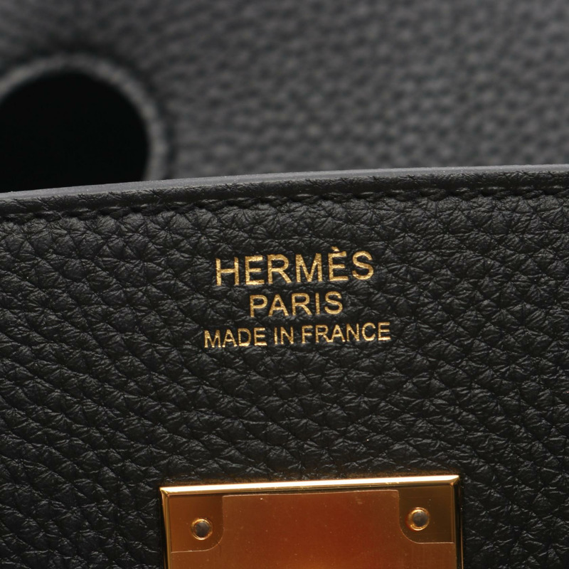 愛馬仕 Birkin 30 手提包，Togo 皮革，黑色，二手，女士，金色五金 B-3