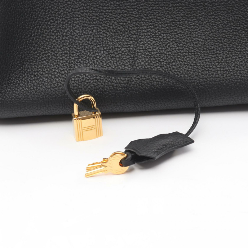 愛馬仕 Birkin 30 手提包，Togo 皮革，黑色，二手，女士，金色五金 B-5