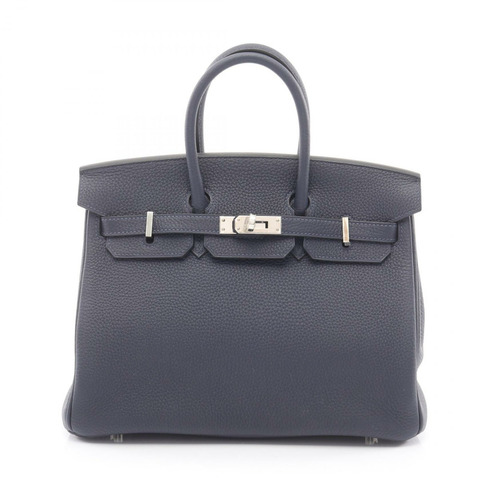 愛馬仕 Birkin 25 手提包，Togo 皮革，海軍藍，二手，女士，帶五金配件