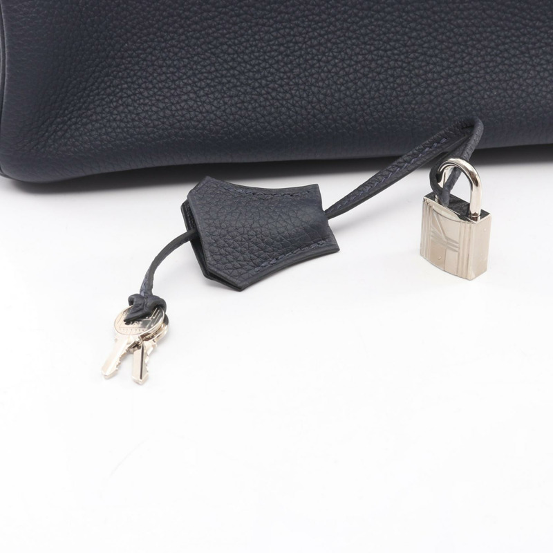 愛馬仕 Birkin 25 手提包，Togo 皮革，海軍藍，二手，女士，帶五金配件-5