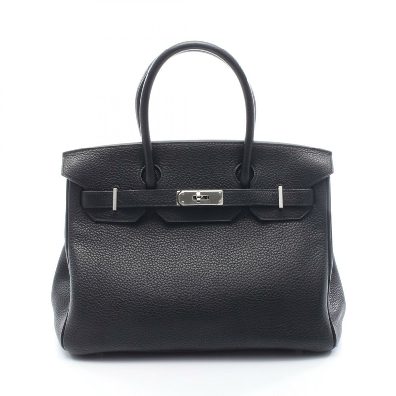 愛馬仕 Birkin 30 手提包，T Togo 皮革，黑色，二手，女士，帶五金配件-0