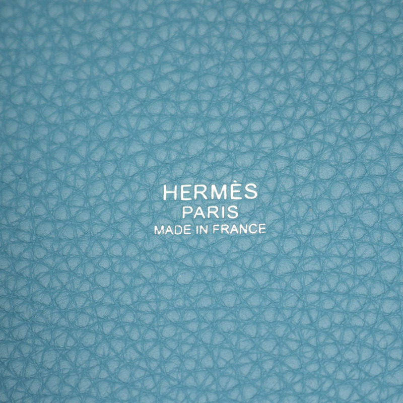 愛馬仕 Picotin Lock PM Eclat 手提包，Clemence 皮革，藍色/粉紅色，二手，帶五金件。-3