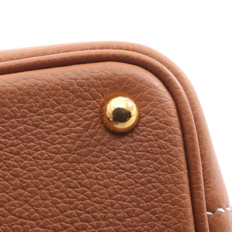 愛馬仕 Bolide1923 迷你肩背包 Evercolor 皮革 棕色 金色 二手 GHW Z-5