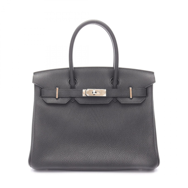 愛馬仕 Birkin 30 手提包，Togo 皮革，黑色，二手，女士，帶五金配件。-0