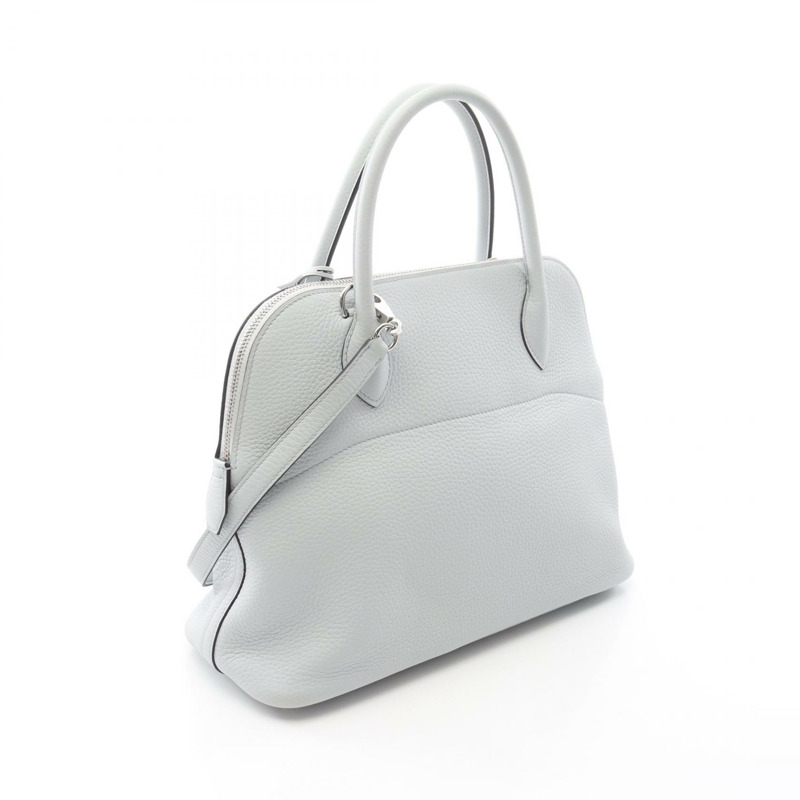 愛馬仕 Bolide 31 單肩手提包，Clemence 皮革，冰川藍 SHW，二手，女士 Z-1