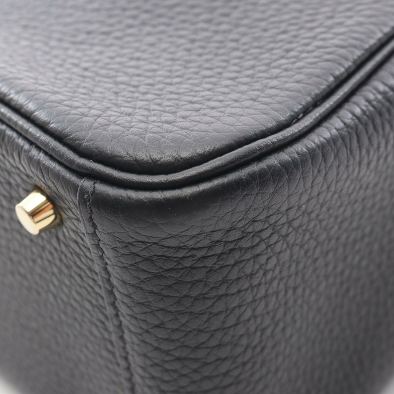 愛馬仕 Lindy 迷你肩斜背包 079086CC 黑色皮革 GHW 二手 B-6