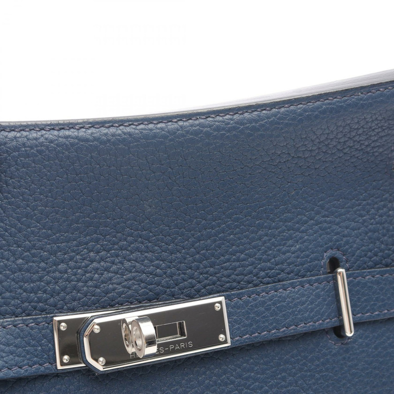 愛馬仕 Jypsiere 28 單肩斜背包 061784CK Clemence 皮革 藍色 二手 N-6