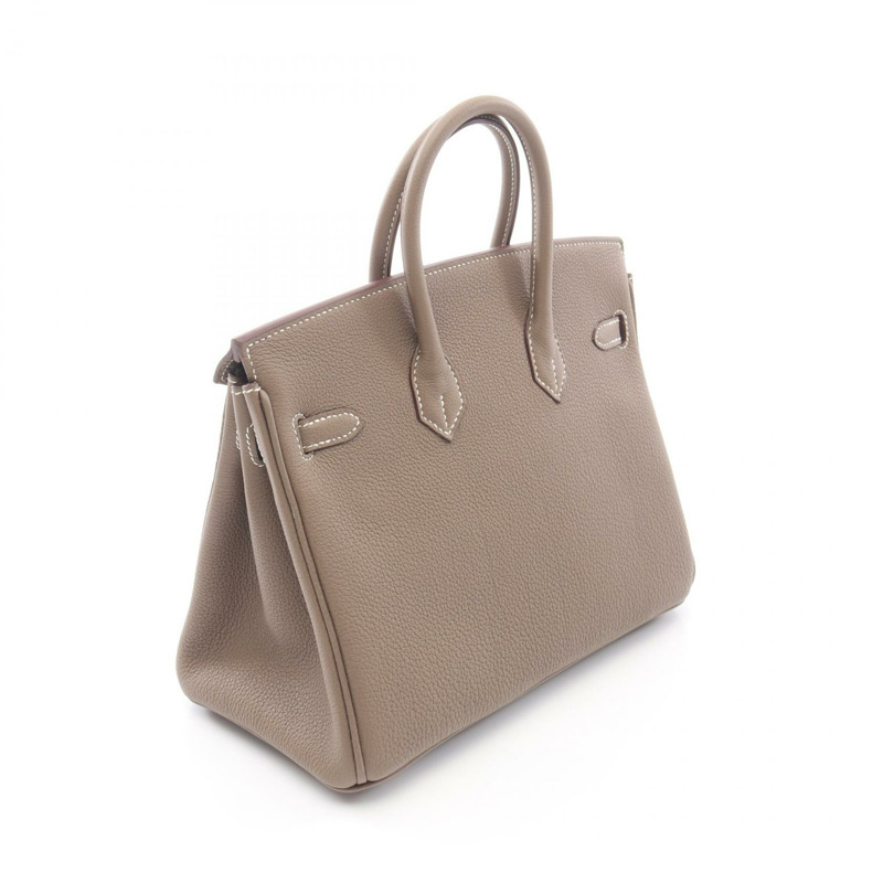 愛馬仕 Birkin 25 手提包，Togo 皮革，灰褐色，金色五金，二手女款-1