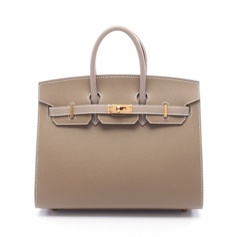 HERMES Birkin 25 Sellier 手提包 Z Epsom Etoupe Gristourterelle 二手女士 PGHW