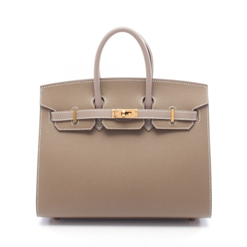 HERMES Birkin 25 Sellier 手提包 Z Epsom Etoupe Gristourterelle 二手女士 PGHW-0