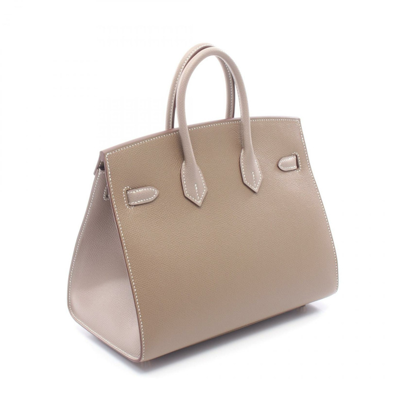 HERMES Birkin 25 Sellier 手提包 Z Epsom Etoupe Gristourterelle 二手女士 PGHW-1