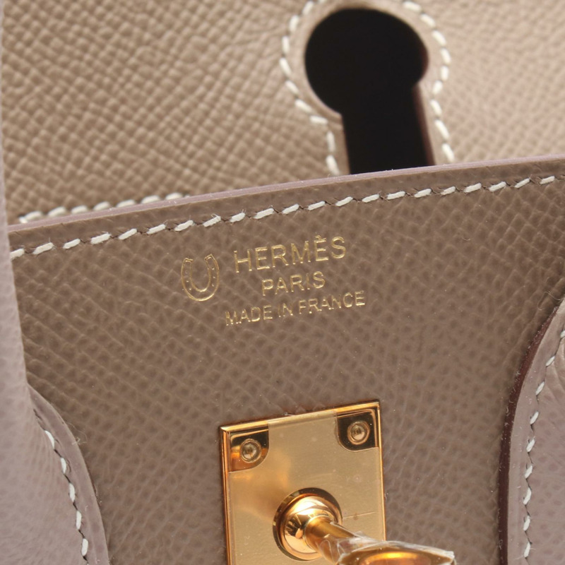 HERMES Birkin 25 Sellier 手提包 Z Epsom Etoupe Gristourterelle 二手女士 PGHW-3