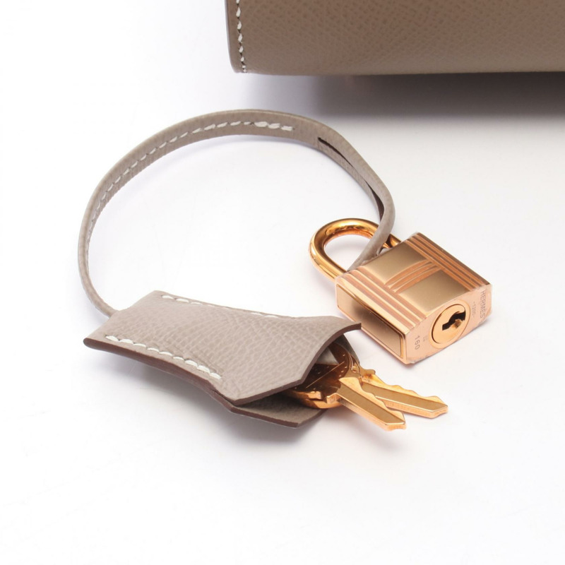 HERMES Birkin 25 Sellier 手提包 Z Epsom Etoupe Gristourterelle 二手女士 PGHW-5