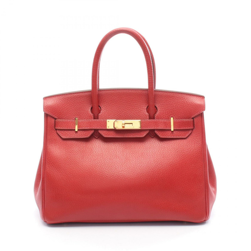 HERMES Birkin 30 手提包 G Ardennes 皮革 皮革 Rouge vif 二手 GHW-0