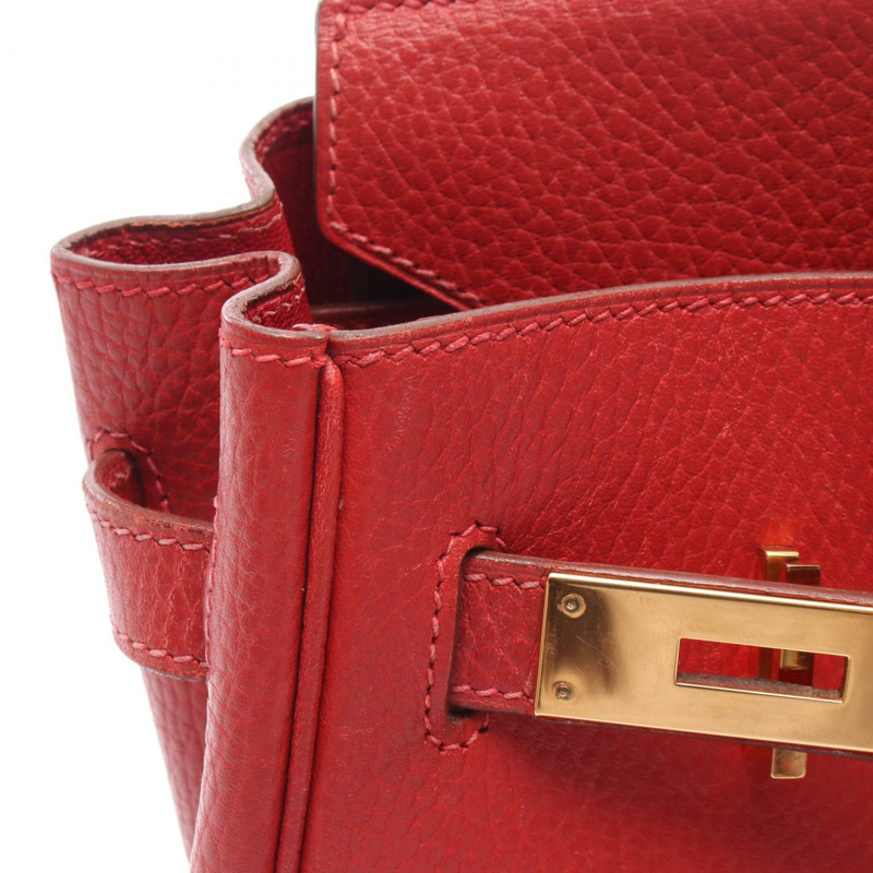 HERMES Birkin 30 手提包 G Ardennes 皮革 皮革 Rouge vif 二手 GHW-7
