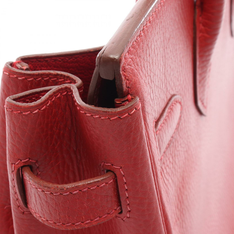 HERMES Birkin 30 手提包 G Ardennes 皮革 皮革 Rouge vif 二手 GHW-10