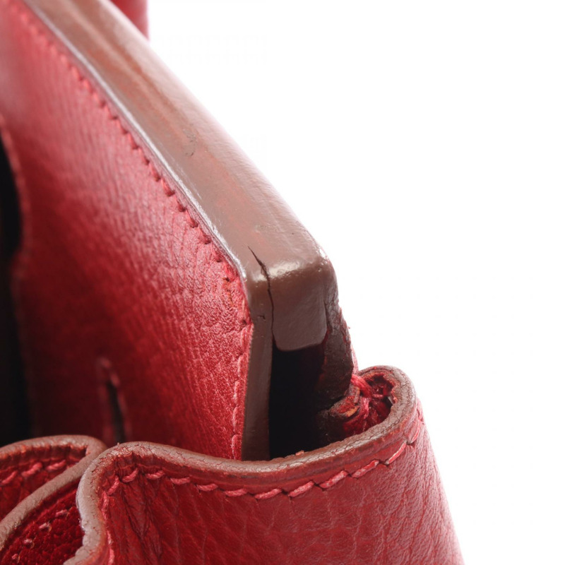 HERMES Birkin 30 手提包 G Ardennes 皮革 皮革 Rouge vif 二手 GHW-12