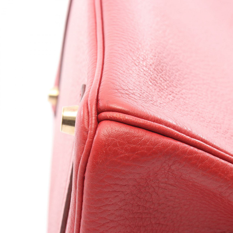 HERMES Birkin 30 手提包 G Ardennes 皮革 皮革 Rouge vif 二手 GHW-13