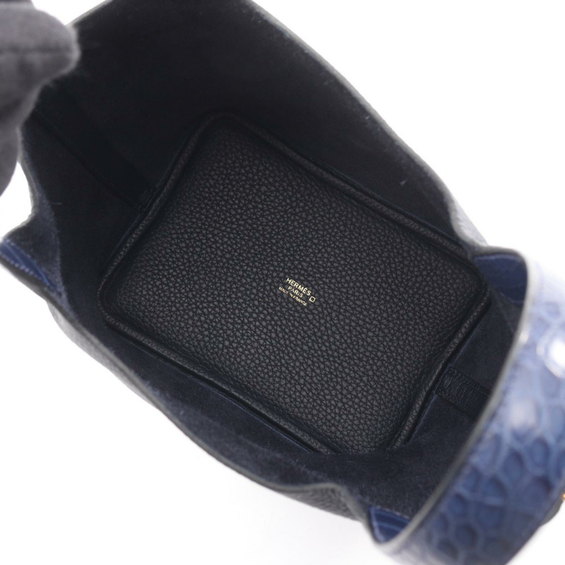 HERMES Picotin Lock Touch PM Blue nuit 藍寶石手袋 Taurillon Clemence Taurillon Clemence / 霧面鱷魚皮 cr-2