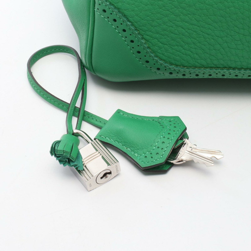 愛馬仕 Birkin 30 Ghillies 手提包，T Togo Swift 皮革，綠色竹節圖案，二手-5