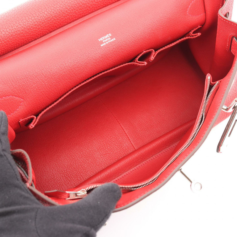 HERMES Jypsiere 31 肩斜背包 Q Taurillon Clemence Vermillon SHW-2