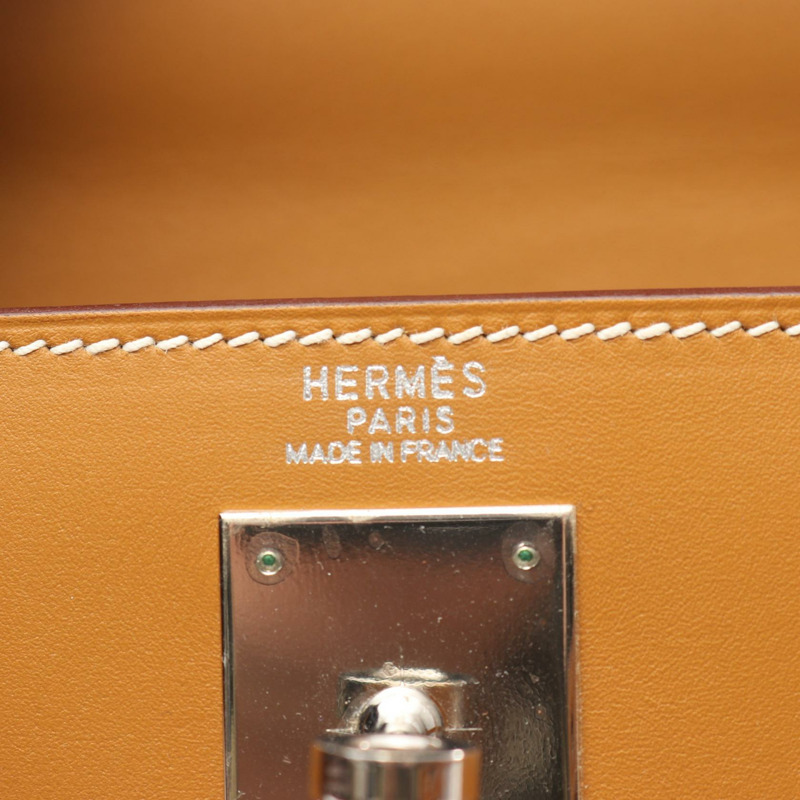 愛馬仕 Kelly 32 單肩手提包，霞慕尼皮革，天然色，二手，女士，帶五金配件-3