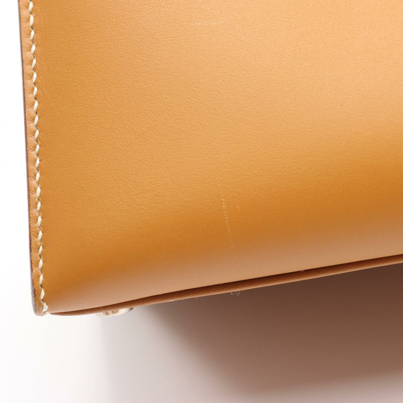 愛馬仕 Kelly 32 單肩手提包，霞慕尼皮革，天然色，二手，女士，帶五金配件-8